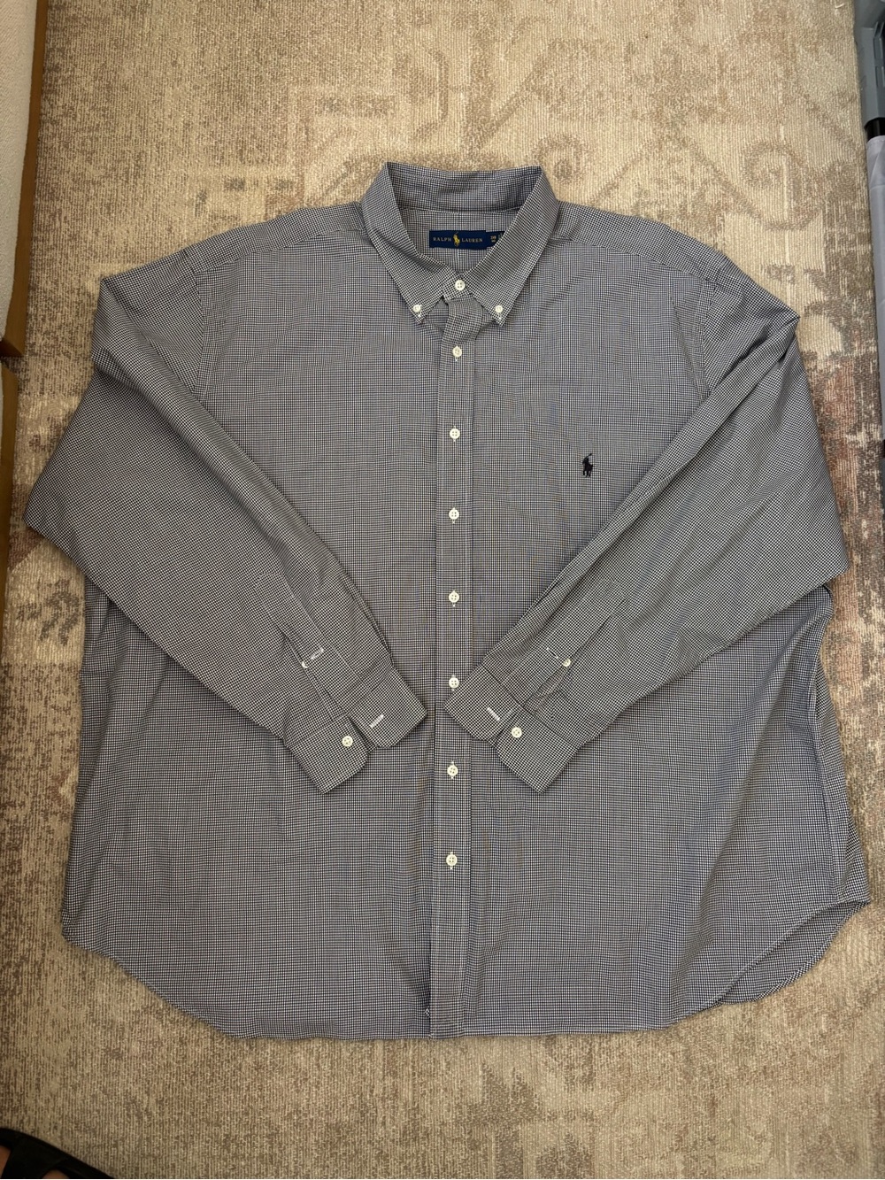 Ralph Lauren Men's Button-Down Oxford Shirt - Black Gingham